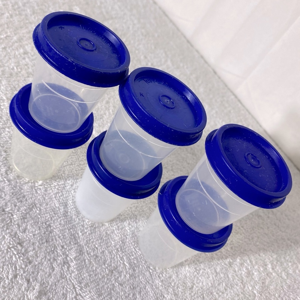 Vintage Blue Lid Tupperware Midgets Smidgets Tupperware Minis 12pc